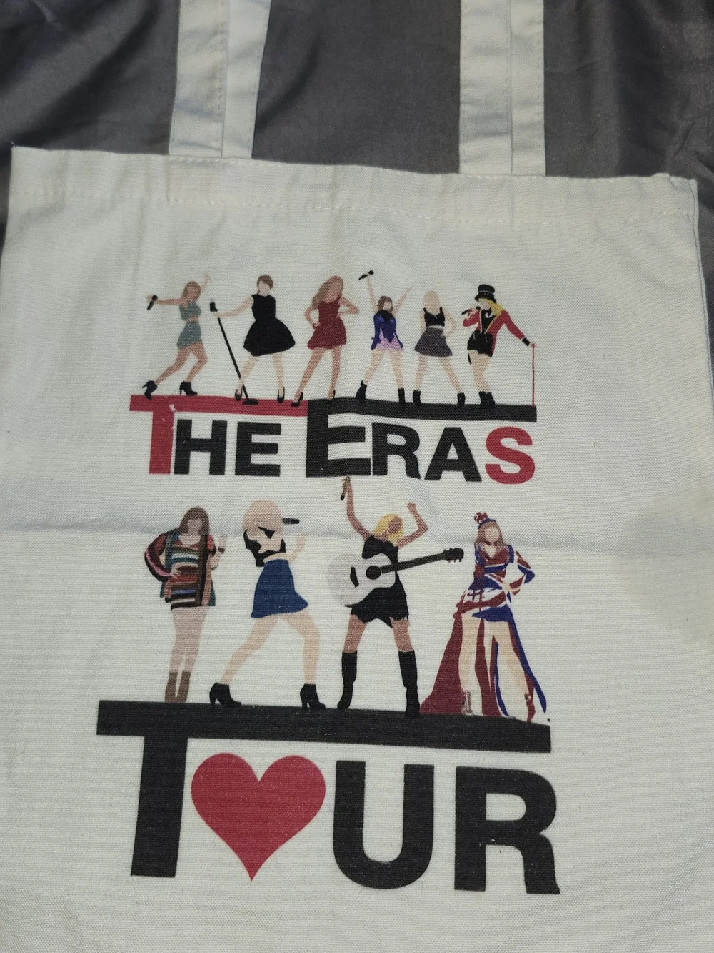 TAYLOR SWIFT Canvas Tote Bag with 'The Eras Tour' Graphic - White